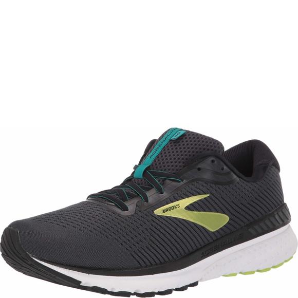 BROOKS MENS ADRENALINE GTS 20 RUNNING SHOE BLACK/LIME/BLUE GRASS